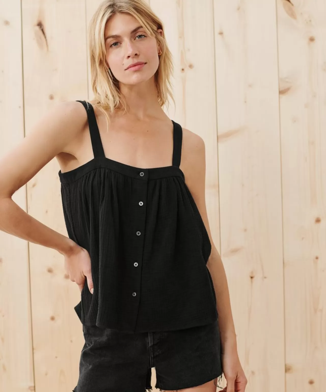 Jenni Kayne Cypress Button Tank