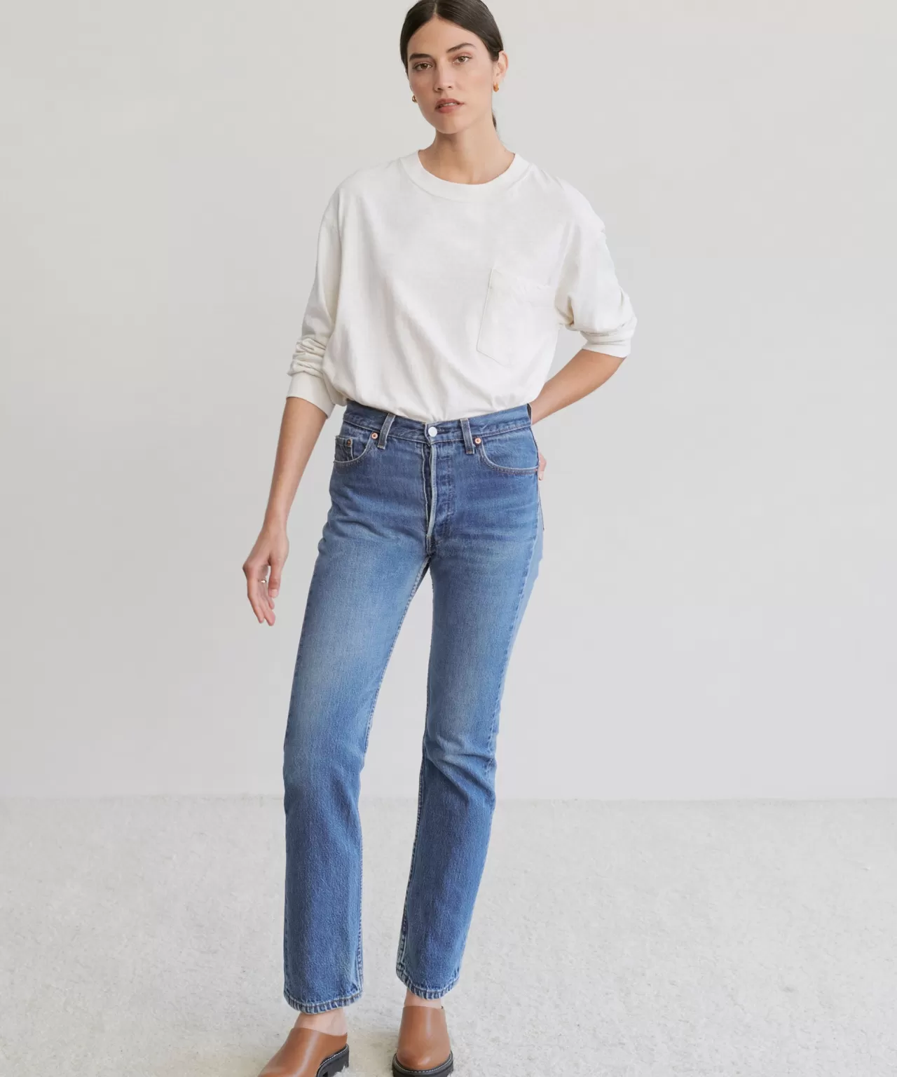 Jenni Kayne Long-Sleeve Vintage Pocket Tee